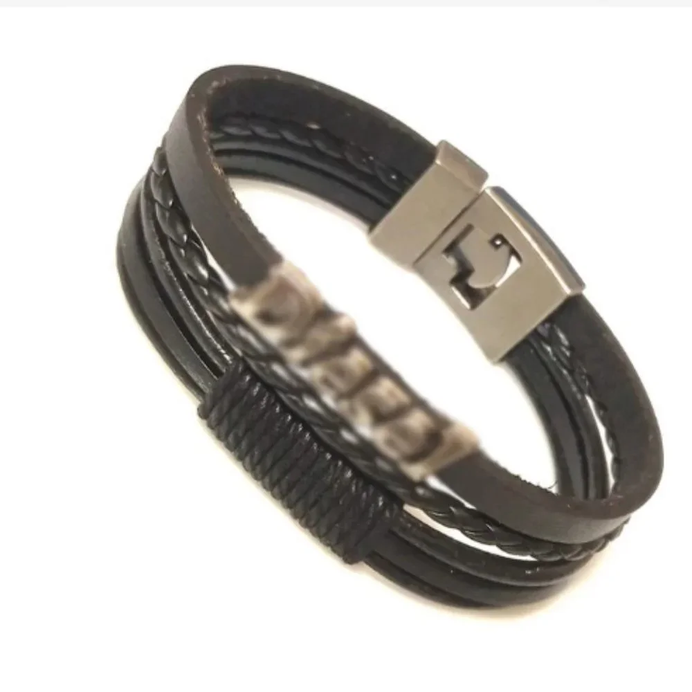 Brand New Harley Davidson HD Leather Wristband Bracelet